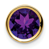 14k 7mm Amethyst bezel pendant